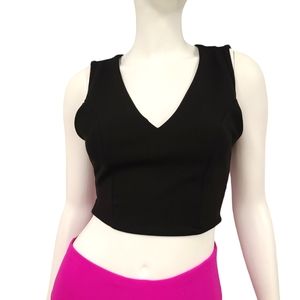 Black Open Back Crop Top Size Small